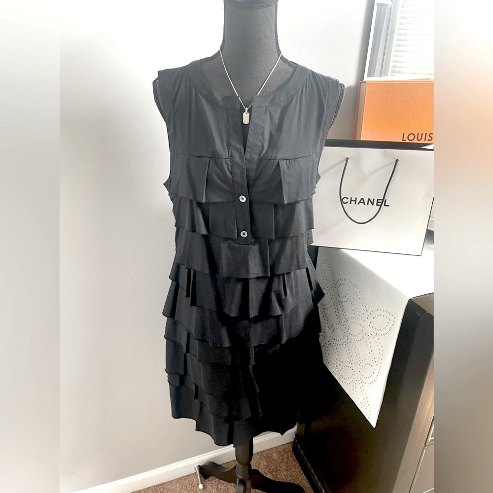 BCBG Max Azria Cotton Ruffle Dress - Picture 2 of 7